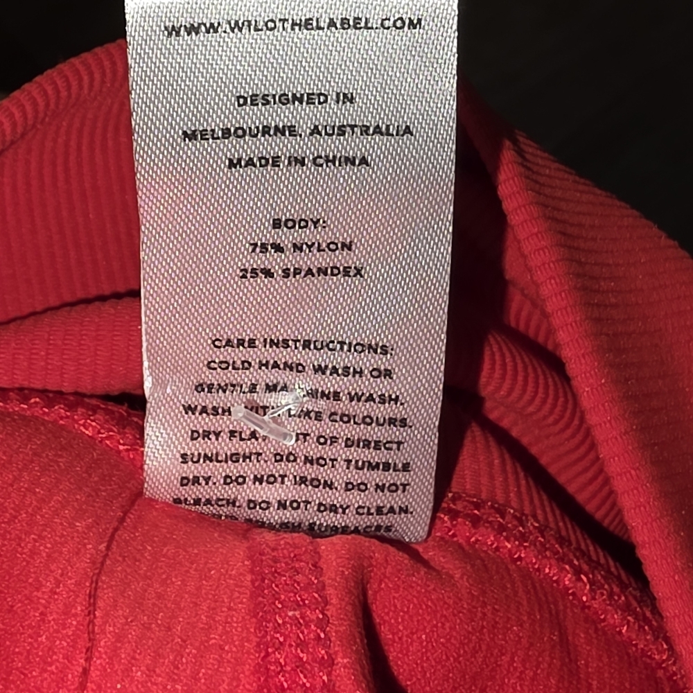 WILO The Label Red Ribbed High Rise Leggings Sz M - Picture 8 of 8